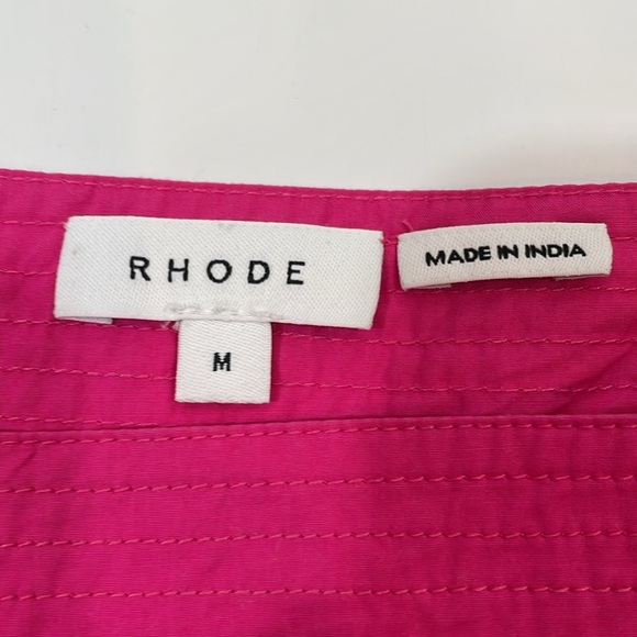 Rhode Fuscia Pink Flutter Sleeve Top M 100% Cotton EUC Like New - Picture 9 of 9